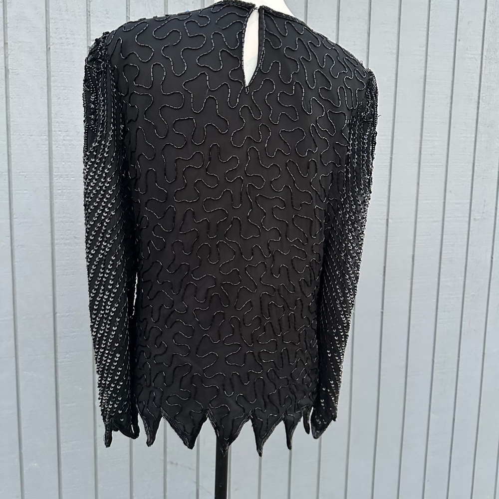 Denise Elle Black Beads and Sequins Blouse - Picture 9 of 12